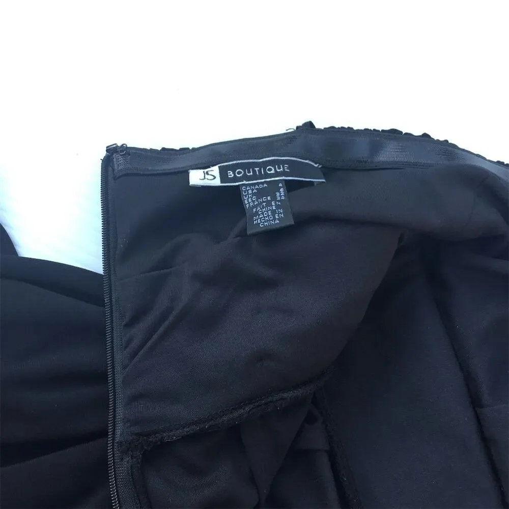 JS‎ Boutique Women's Size 4 Black Strapless Gown with Embellished Waist